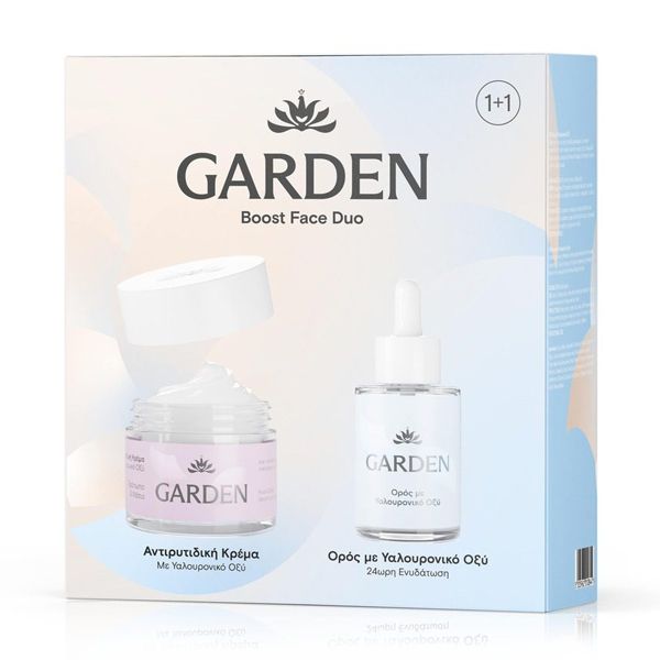 Garden Face Duo Set με Αντιρυτιδική Κρέμα με Υαλουρονικό Οξύ 50 ml και Hyaluronic Serum Ορός με Υαλουρονικό Οξύ 30 ml