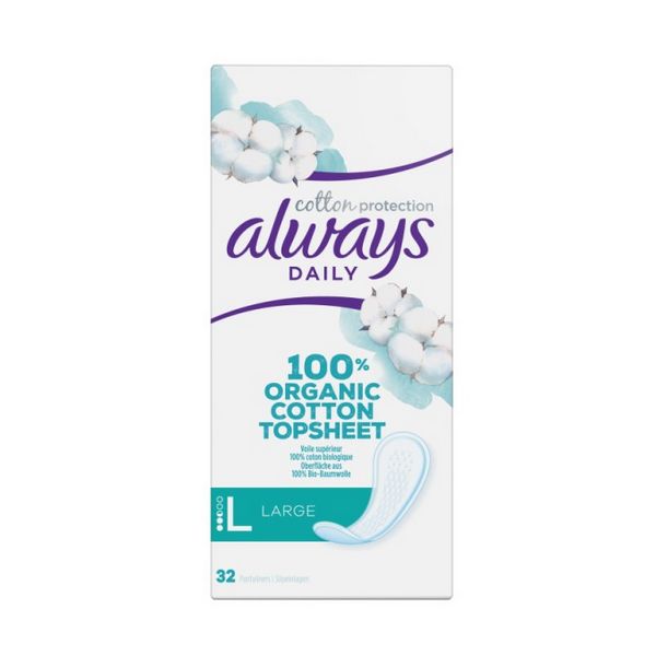 Always Daily Cotton Protection Large Σερβιετάκια 32 τμχ