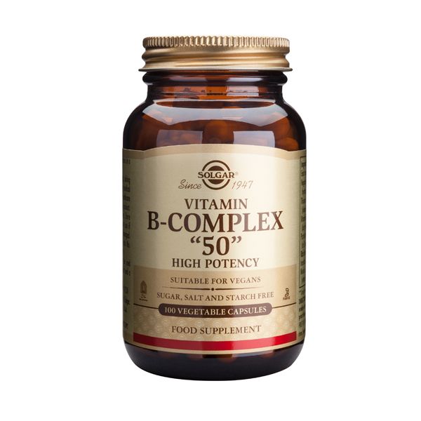 Solgar Vitamin B-Complex "50" High Potency Βιταμίνες 100 Veg. Caps