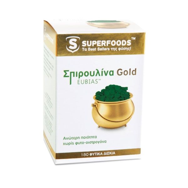 Superfoods Σπιρουλίνα Gold Eubias 300mg 180 tabs