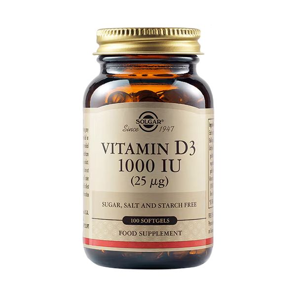 Solgar Vitamin D3 1000 IU (25 mcg) 100 Μαλακές Κάψουλες
