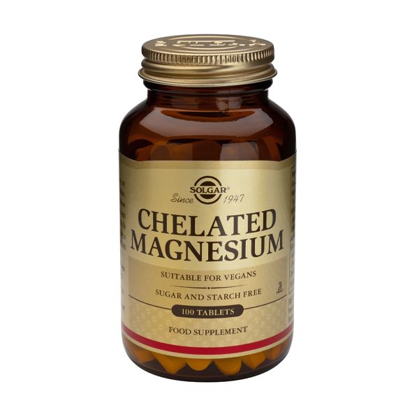 Solgar Chelated Magnesium Μέταλλα-Ιχνοστοιχεία 100 Tabs