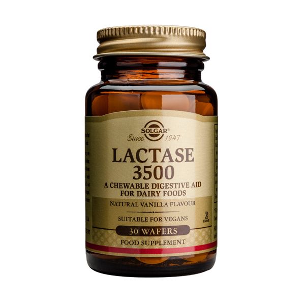 Solgar Chewable Lactase 3500 Πεπτικά Βοηθήματα 30 Wafers